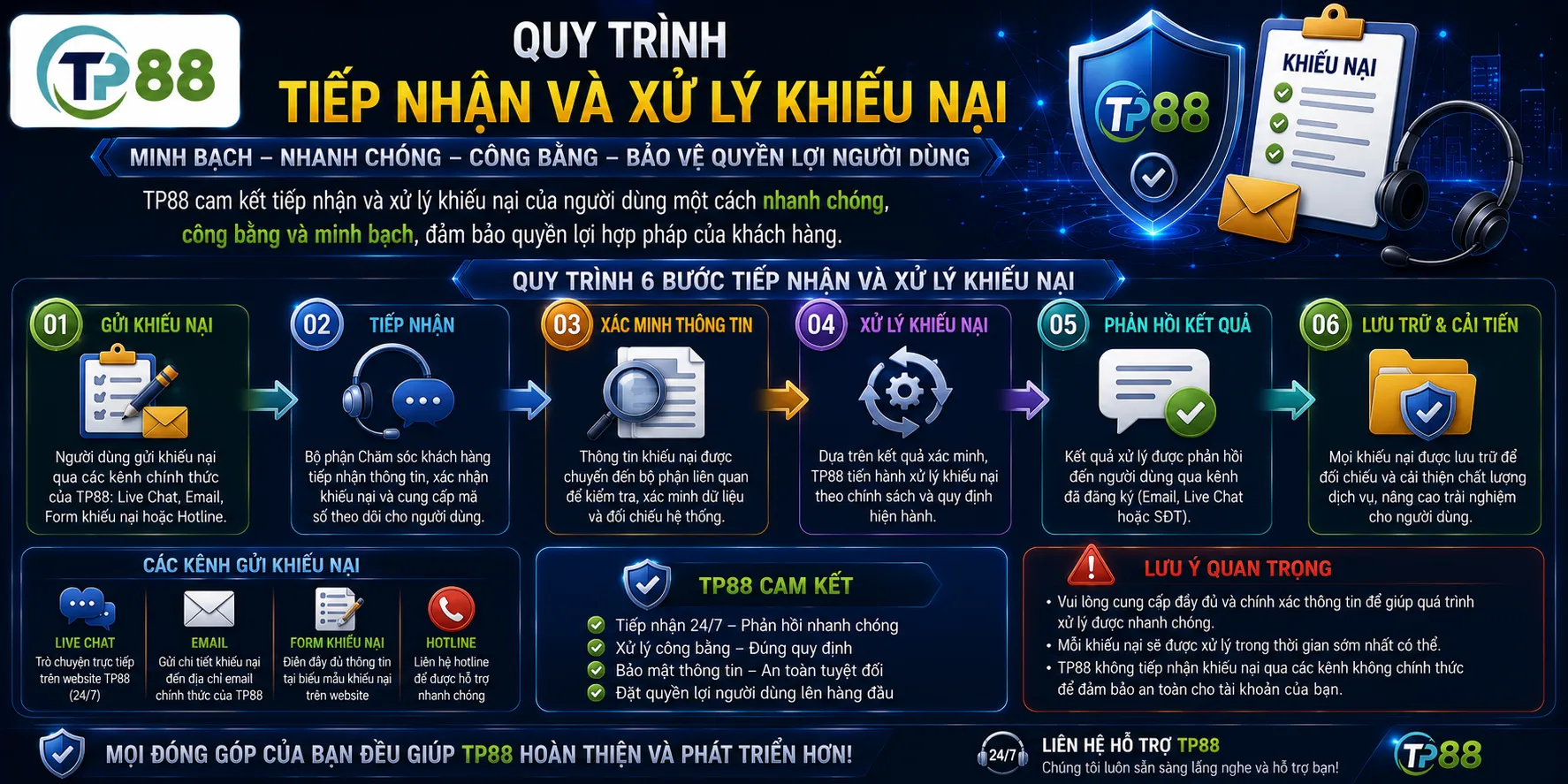 Quy trình tiếp nhận và xử lý khiếu nại
